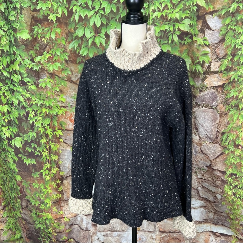 VINTAGE COUNTRY CLUB Hand Knit Turtleneck Sweater from Ireland, S - Picture 2 of 11